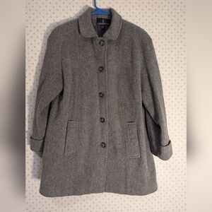 🩶 London Fog 8 Women's Wool Blend Gray Car Coat Jacket
